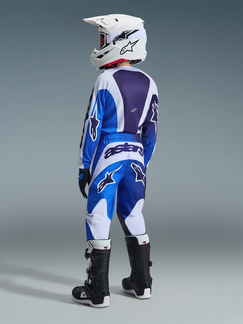 Conjunto Alpinestars Infantil/Juvenil Fluid Portl 26 Azul/Branco